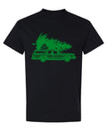 Griswold Station Wagon and Christmas Tree — Black T-Shirt — front