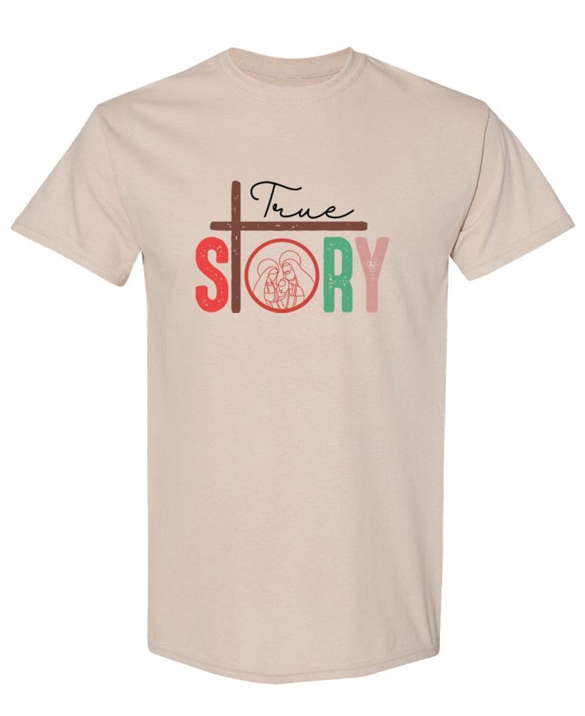 Christmas True Story — Sand T-Shirt — front
