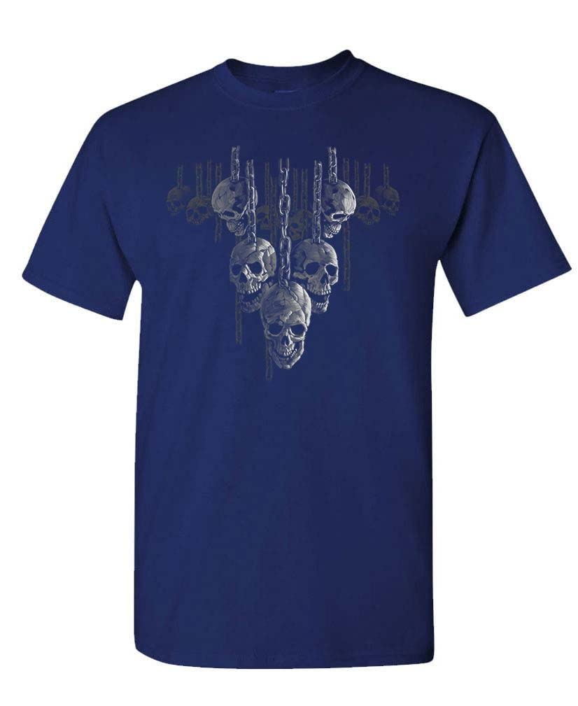 Chained Skull — Navy T-Shirt — front