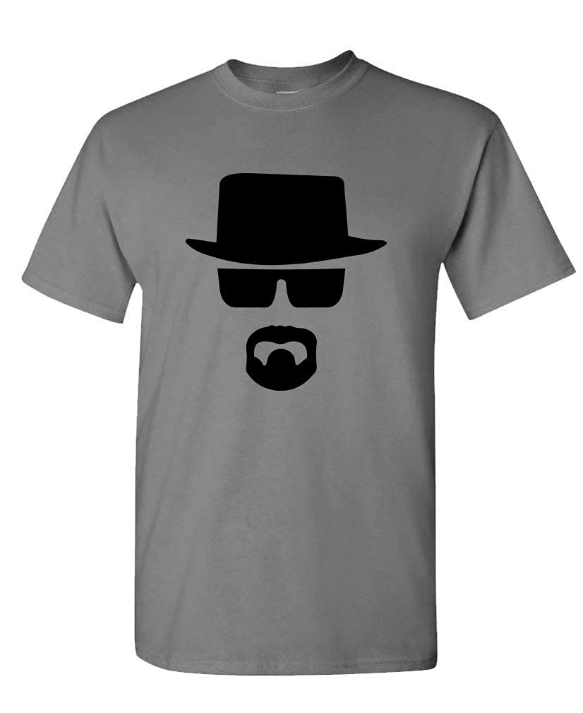 Hat Glasses and Beard Silhouette — Charcoal T-Shirt — front
