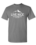 Live Nice Mountain Logo — Charcoal T-Shirt — front