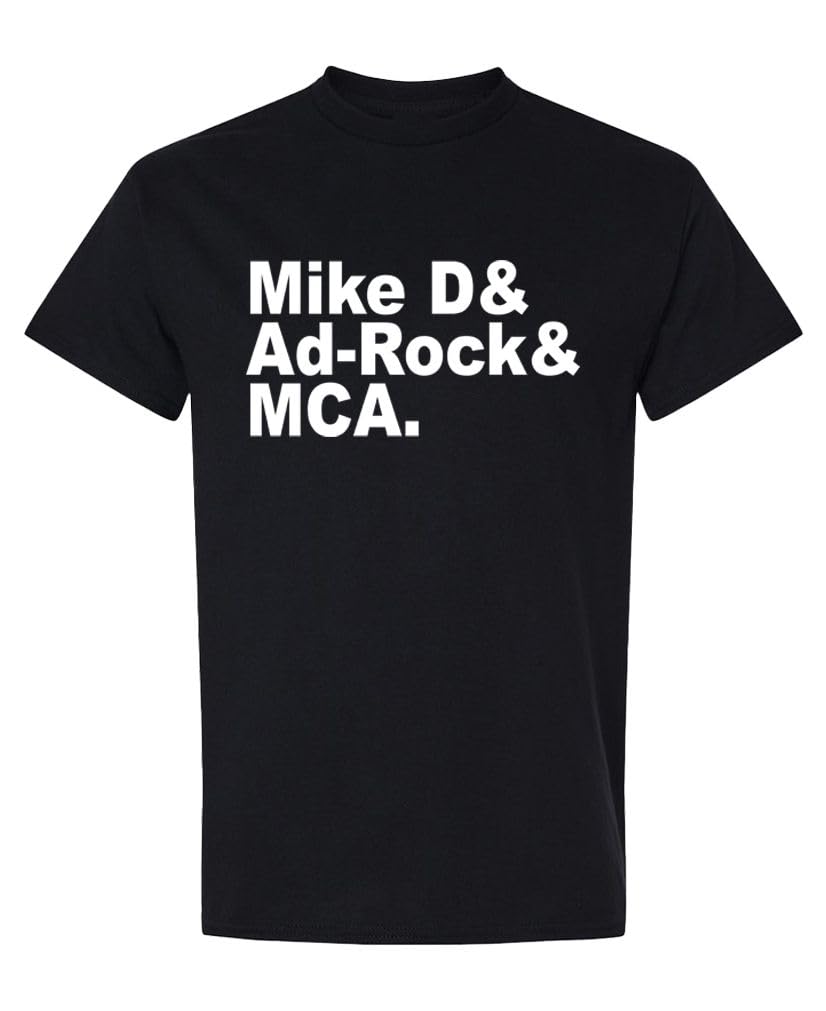 Mike D Ad-Rock MCA Names — Black T-Shirt — front