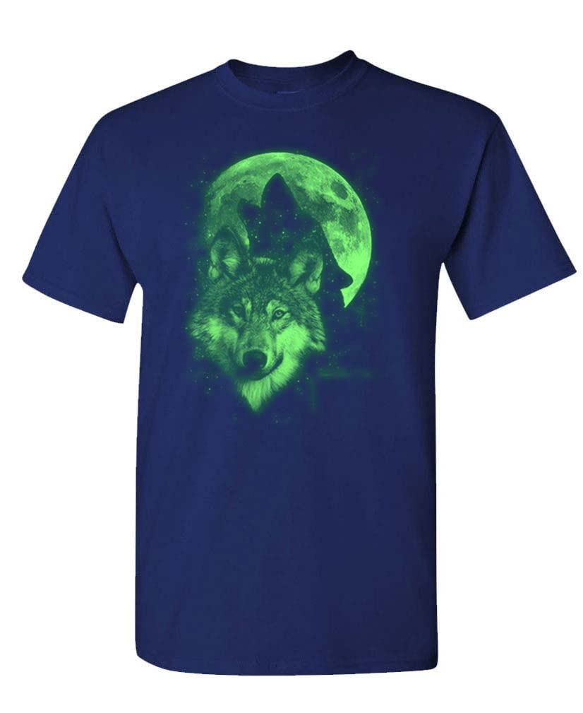 Green Wolf Moon — Navy T-Shirt — front