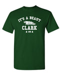 It's a Beaut Clark Funny Christmas Tree — Forest Green T-Shirt — front