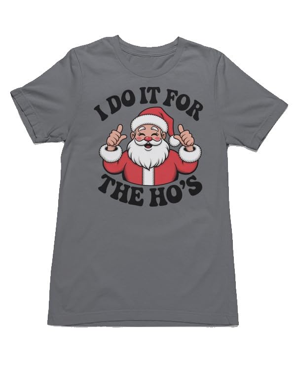 Hilarious I Do It For The Ho’s Santa — Charcoal T-Shirt — front