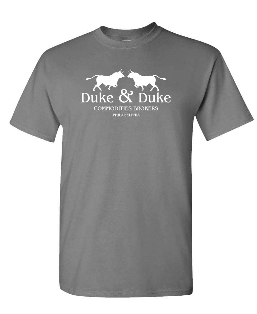 Duke and Duke Commodities Brokers — Charcoal T-Shirt — front