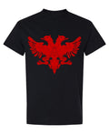 Albanian Double Headed Eagle — Black T-Shirt — rear