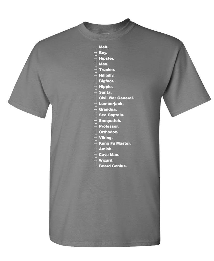 Beard Measuring Shirt — Charcoal T-Shirt — front
