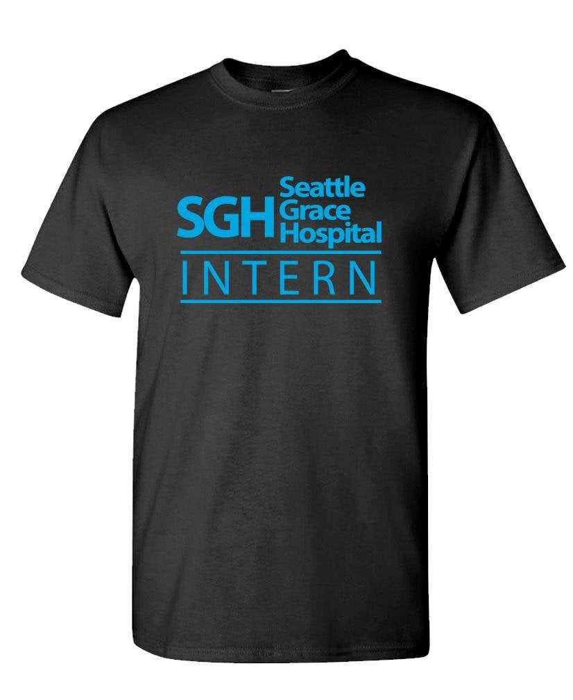 Seattle Grace Hospital Intern — Black T-Shirt — front
