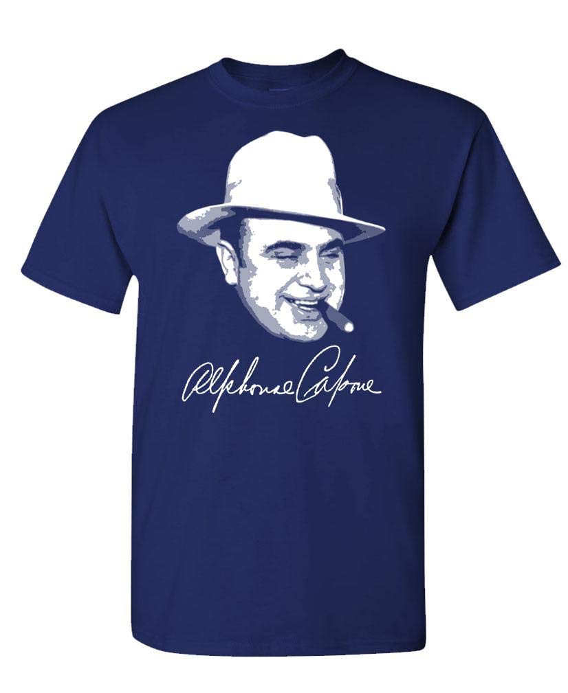 Alphonse Capone Portrait and Signature — Navy T-Shirt — front