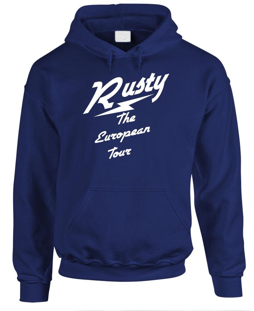 Rusty the European Tour — Navy Hoodie — front