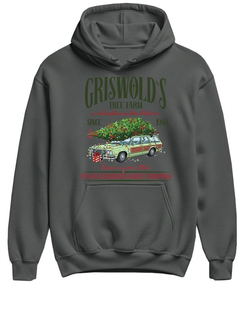 Hilarious Griswold's Tree Farm Christmas — Charcoal Hoodie — front