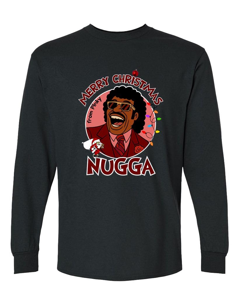 Merry Christmas Nugga — Black Long Sleeve T-Shirt — front
