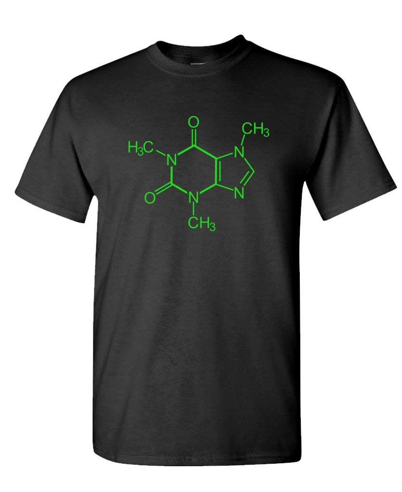 Caffeine Molecule — Black T-Shirt — front