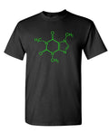 Caffeine Molecule — Black T-Shirt — front