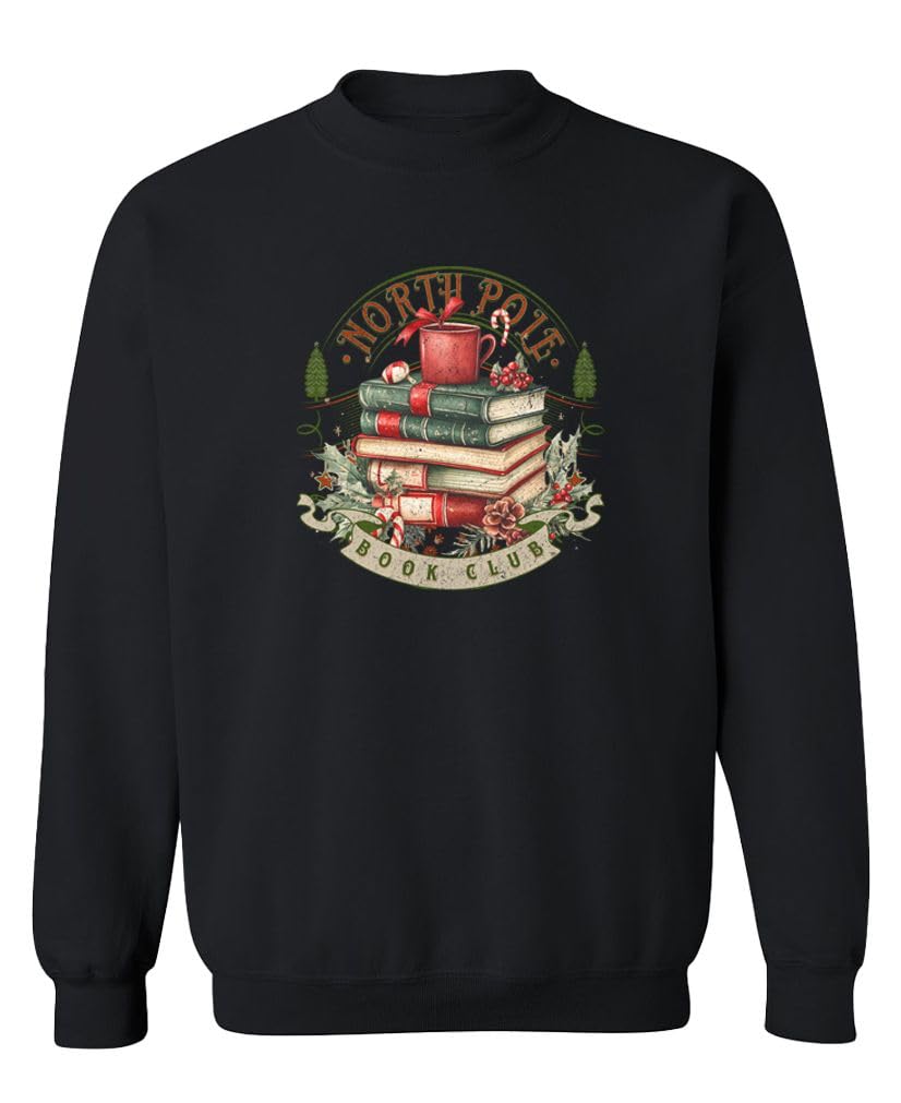 North Pole Book Club — Black Sweatshirt — front