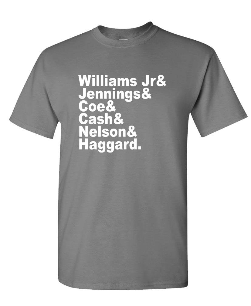 Outlaw Country Names — Charcoal T-Shirt — front