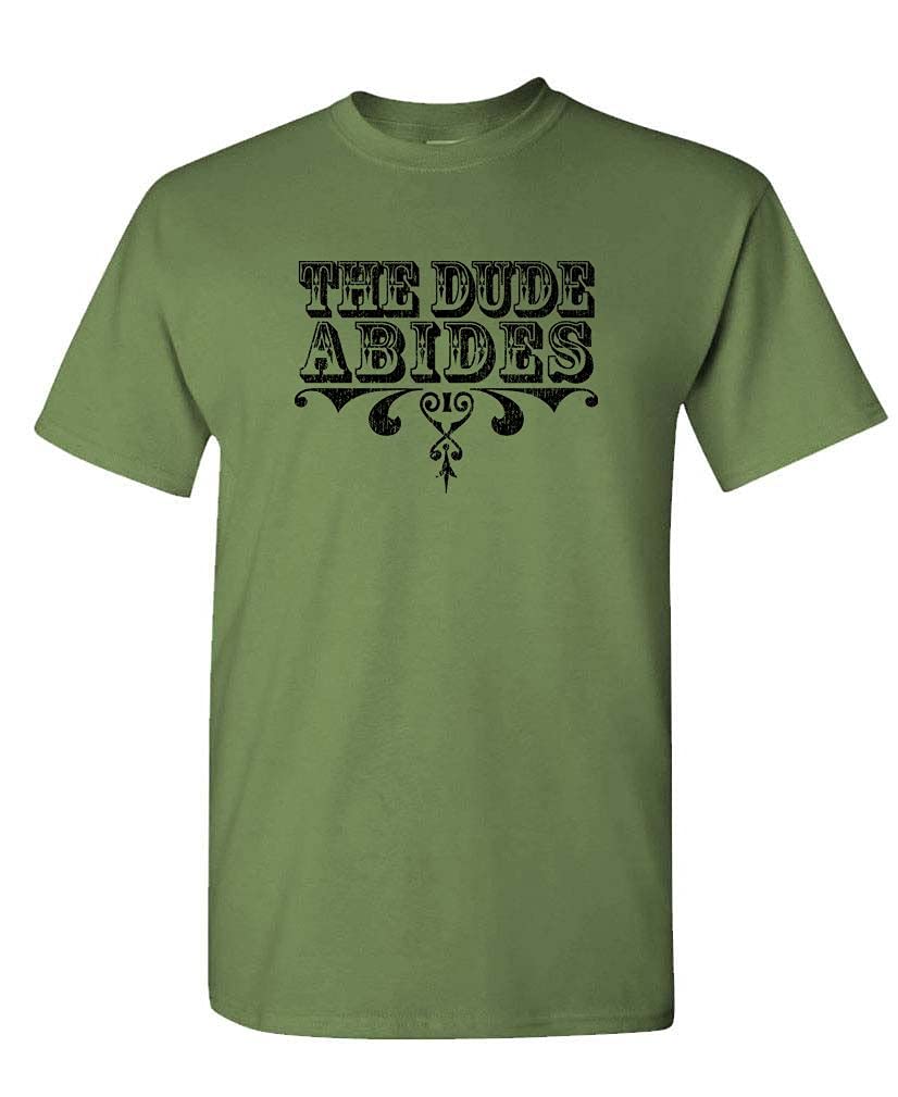 The Dude Abides — Military Green T-Shirt — front
