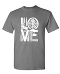 Love Lettering Graphic — Charcoal T-Shirt — front