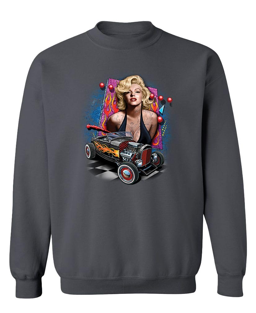 Marilyn Hot Rod — Charcoal Sweatshirt — front