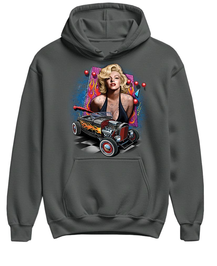 Marilyn Hot Rod — Charcoal Hoodie — front