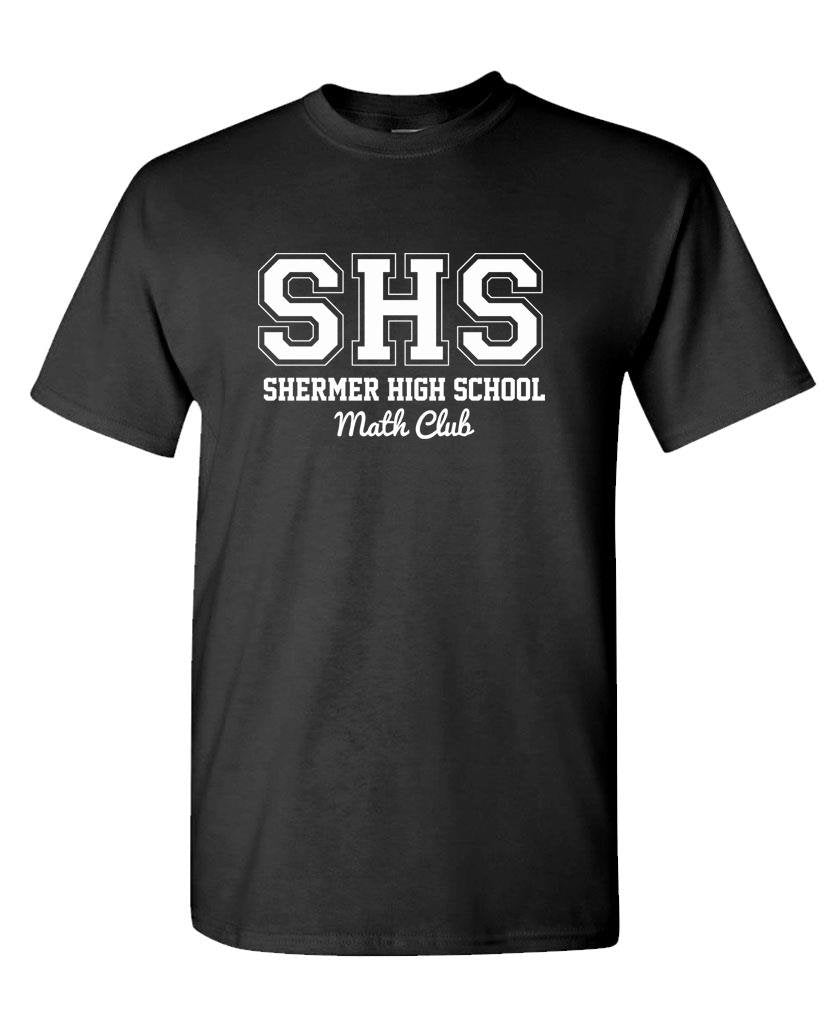 Shermer High School Math Club — Black T-Shirt — front