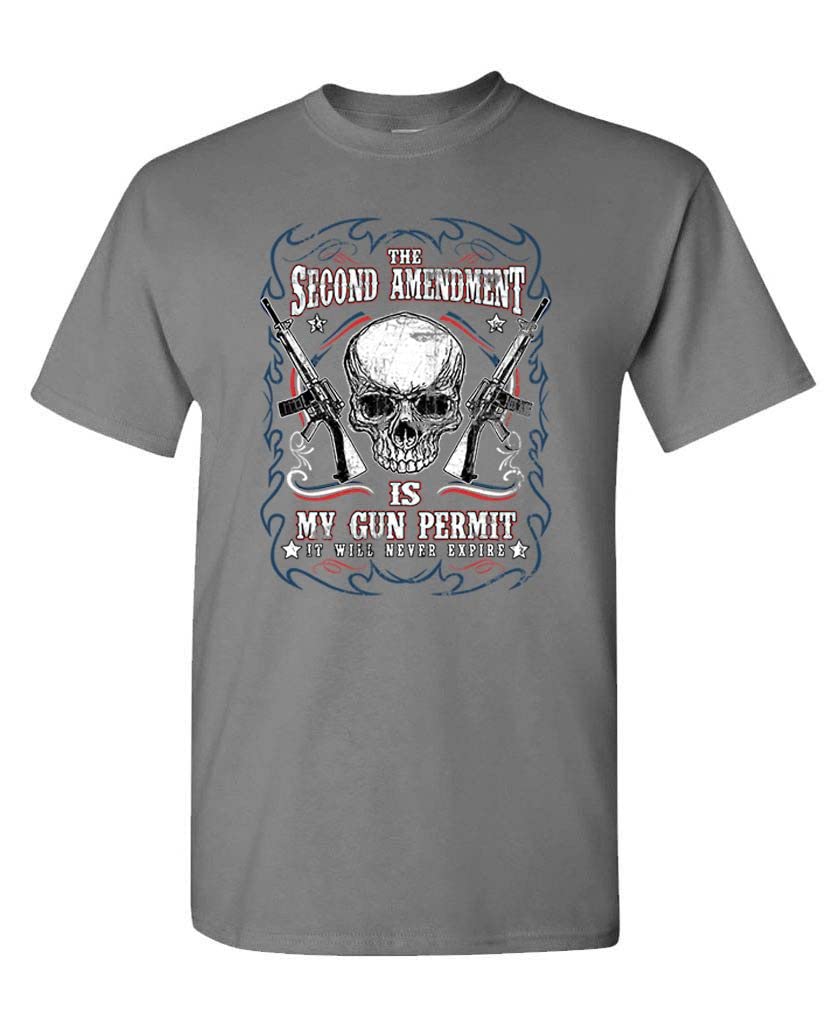The Second Amendment My Gun Permit — Charcoal T-Shirt — front
