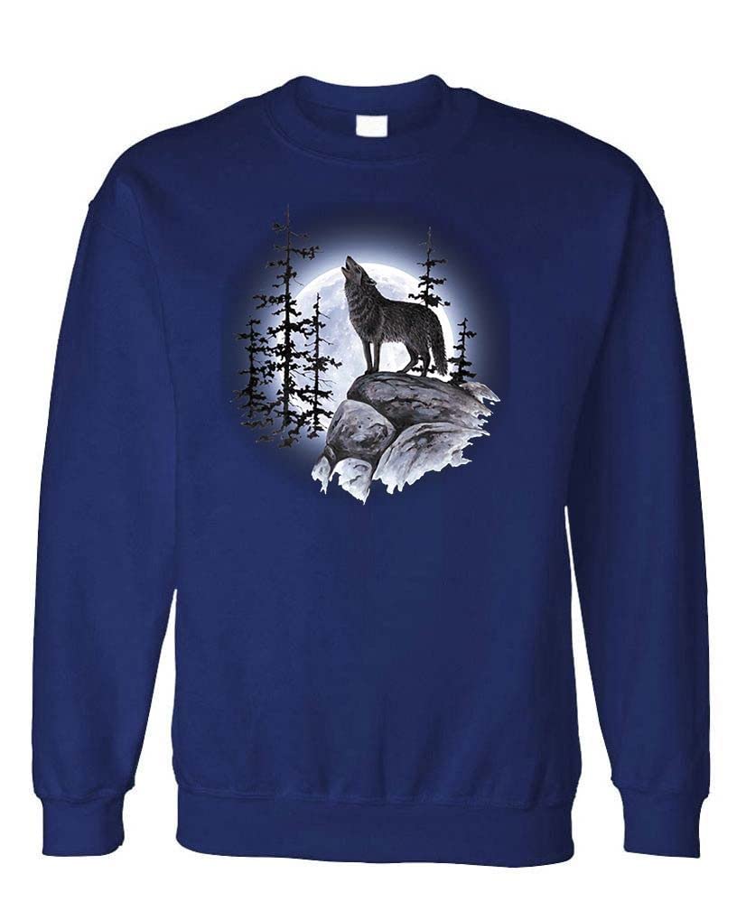 Howling Wolf Moon — Navy Sweatshirt — front