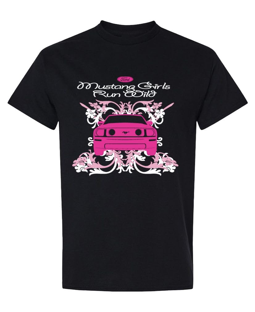 Mustang Girls Run Wild — Black T-Shirt — front