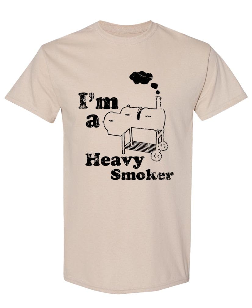 I'm a Heavy Smoker BBQ — Sand T-Shirt — front