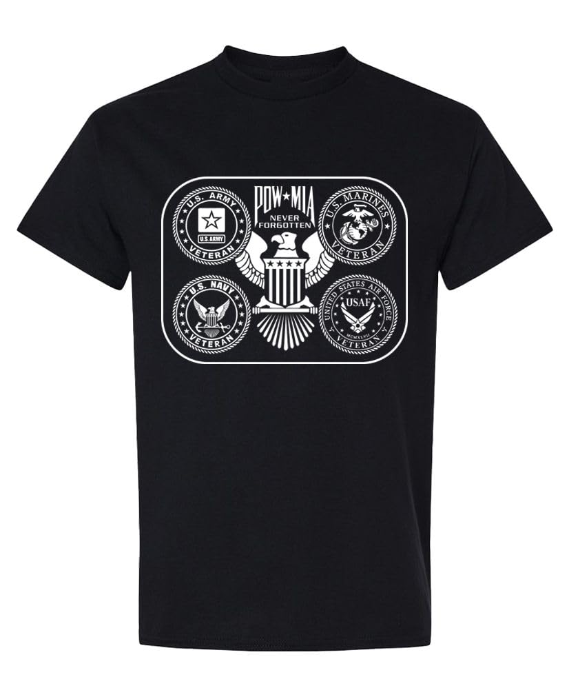 POW MIA You Are Not Forgotten — Black T-Shirt — front