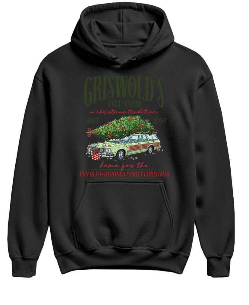 Hilarious Griswold's Tree Farm Christmas — Black Hoodie — front