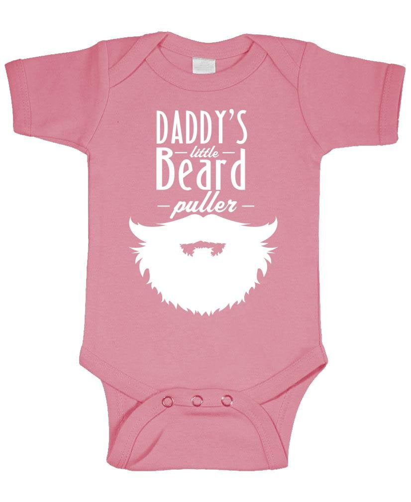 Daddy's Little Beard Puller — Pink Infant Bodysuit — front