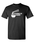 Powered by Ramen — Black T-Shirt — front