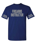 Firearms Instructor Front and Sleeve Print — Navy T-Shirt — front