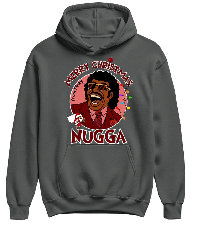 Merry Christmas Nugga — Charcoal Hoodie — front