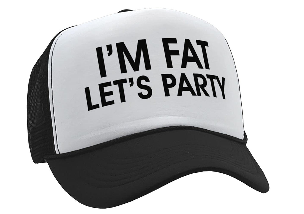 I'm Fat Let's Party — Black Trucker Hat — product angle 1