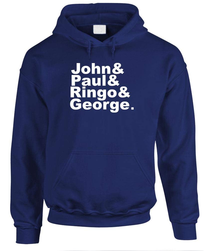 John Paul Ringo George Names — Navy Hoodie — front