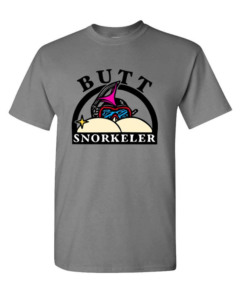 Butt Snorkeler Funny Adult Humor — Charcoal T-Shirt — front