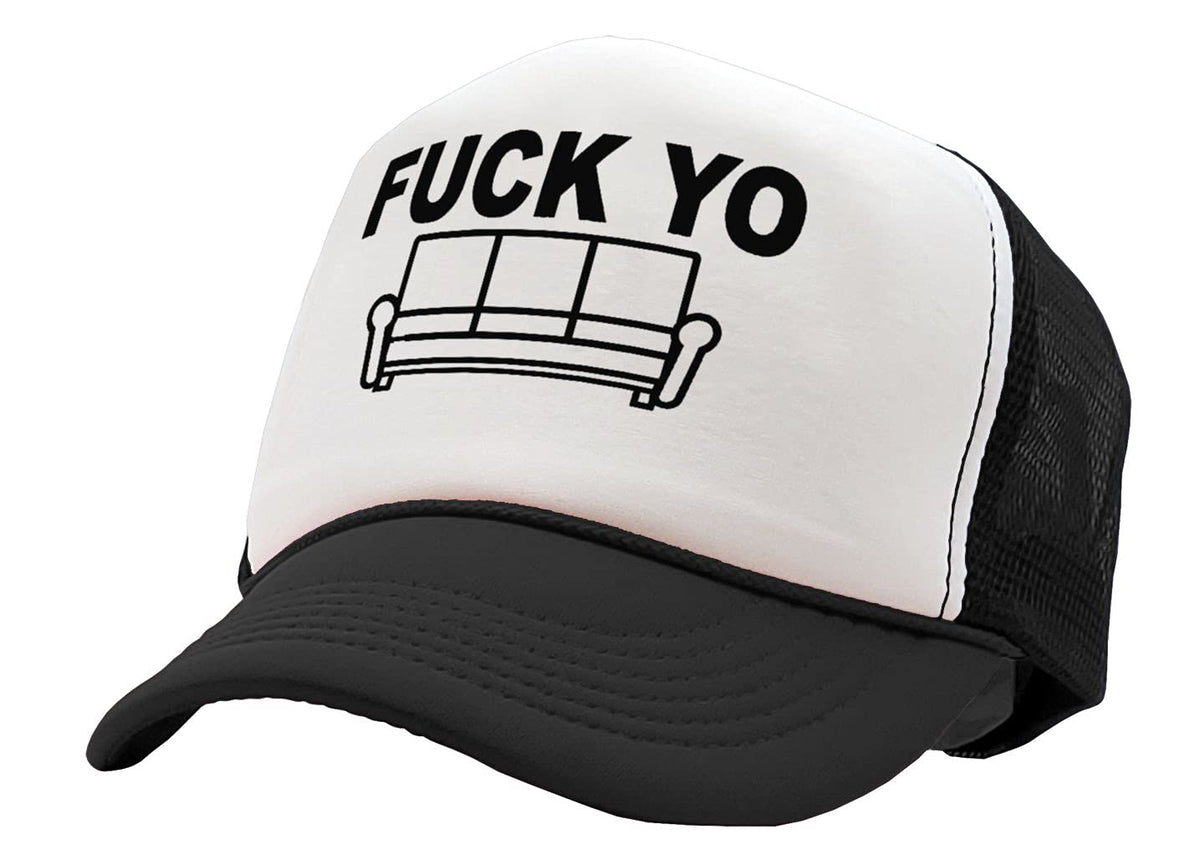 Fuck Yo Couch — Black Trucker Hat — front