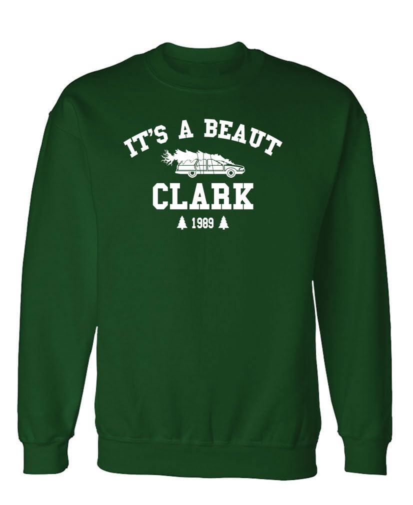 It's a Beaut Clark Funny Christmas Tree — Forest Green Sweatshirt — front