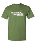 Jackie Treehorn Productions — Military Green T-Shirt — front