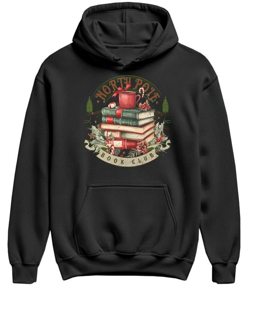 North Pole Book Club — Black Hoodie — front