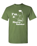 I'm a Heavy Smoker BBQ — Military Green T-Shirt — front