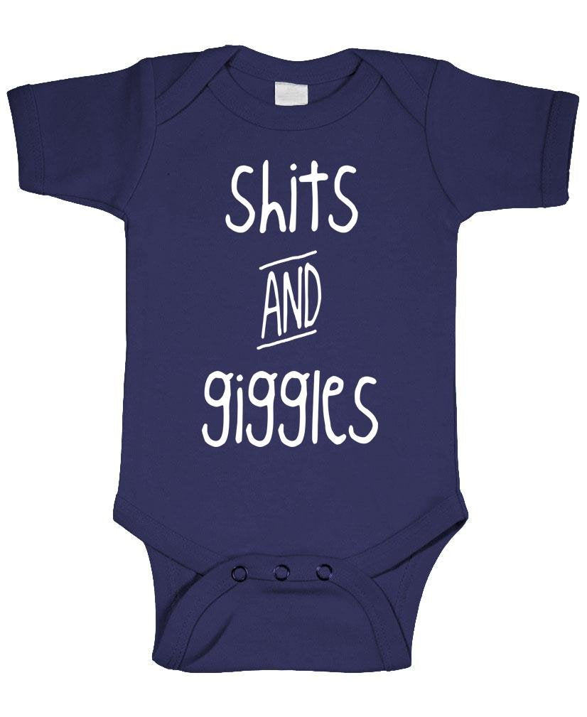 Shits and Giggles — Navy Infant Bodysuit — front