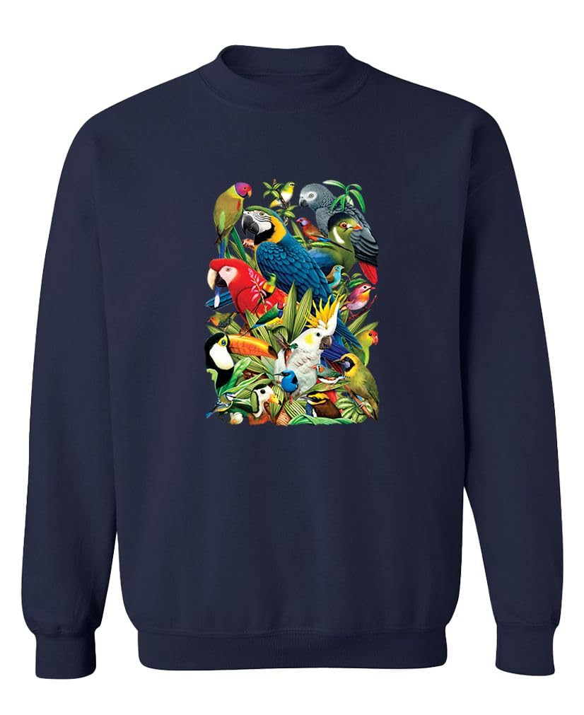 Tropical Birds — Navy Sweatshirt — front