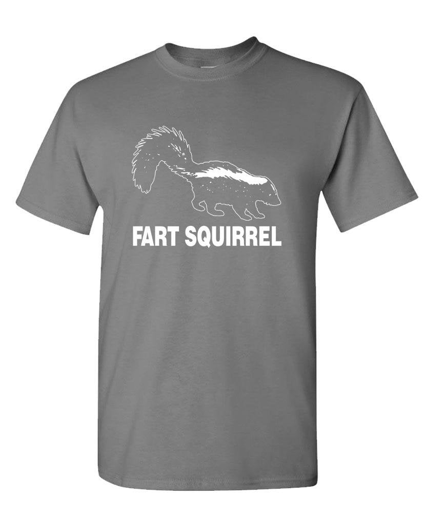 Fart Squirrel Skunk — Charcoal T-Shirt — front