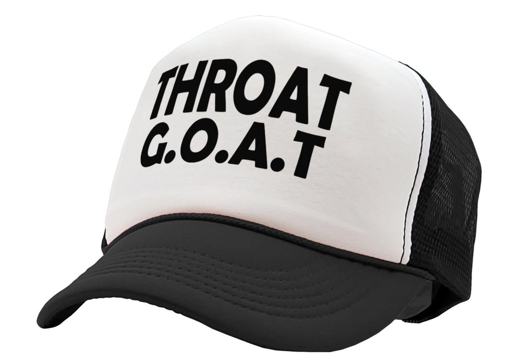 Throat GOAT — Black Trucker Hat — product angle 1