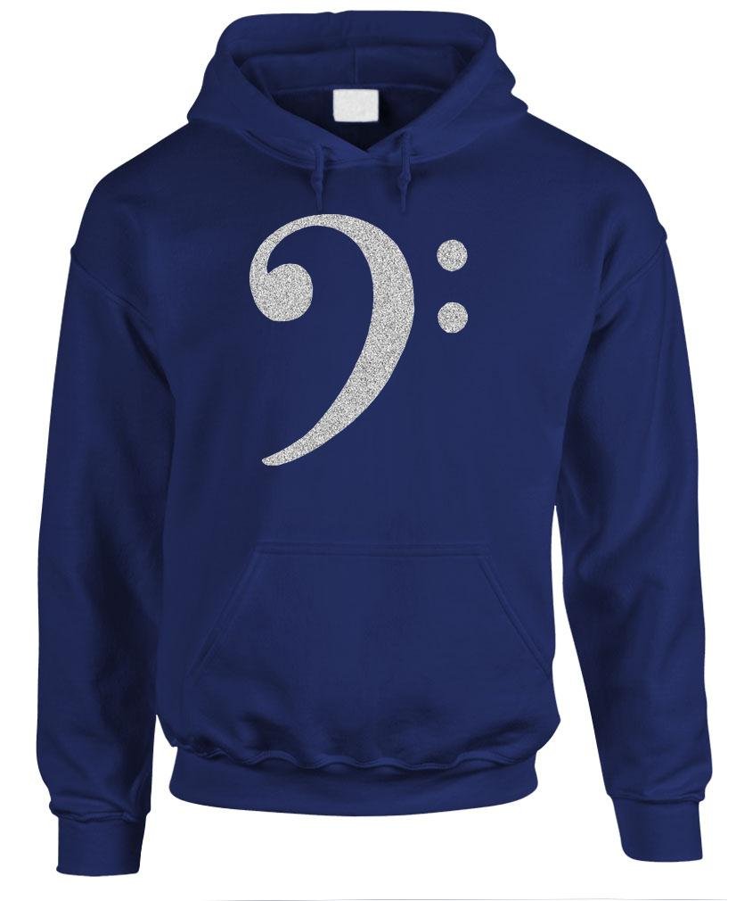 Bass Clef — Navy Hoodie — front