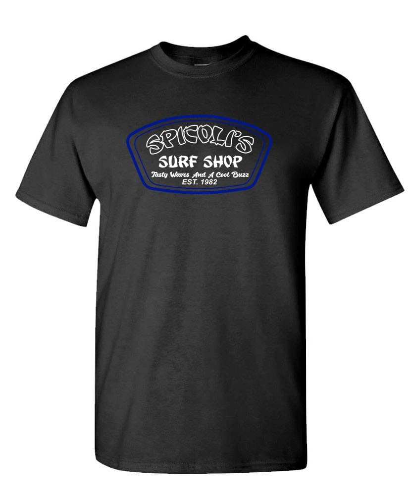 Spicoli's Surf Shop — Black T-Shirt — front